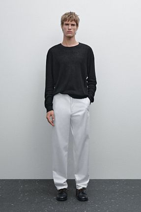 شلوار سفید مردانه پنبه ای Massimo Dutti - کد 897191466