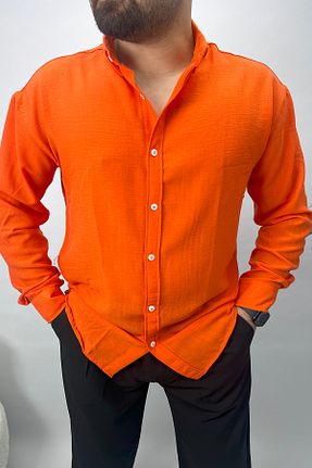 پیراهن نارنجی مردانه اورسایز bafatex - کد 899568957