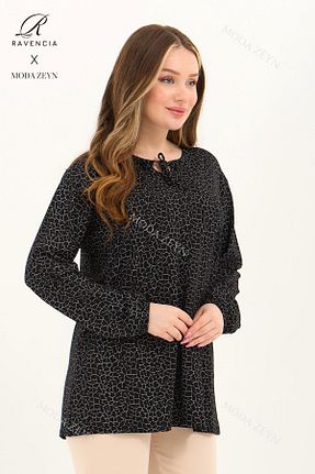 بلوز مشکی زنانه یقه دوچرخه Ravencia - کد 886293507