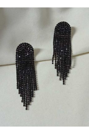 گوشواره جواهر مشکی زیرکن mos&more - کد 889399969