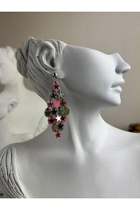 گوشواره جواهر صورتی لزران SEDEF TAKI - کد 899581922