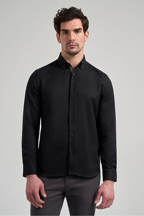 پیراهن مشکی مردانه اسلیم فیت İmza - کد 899574777