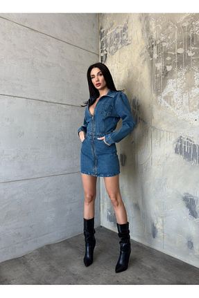لباس آبی زنانه جین CARLOOG JEANS - کد 895608059