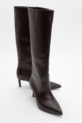 چکمه قهوه ای زنانه چرم مصنوعی luvishoes - کد 899584849