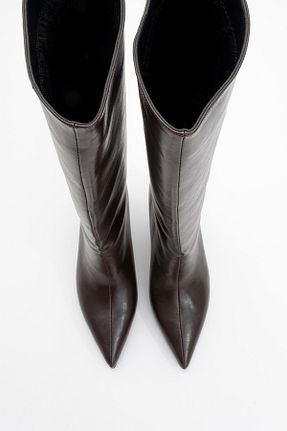 چکمه قهوه ای زنانه چرم مصنوعی luvishoes - کد 899584849