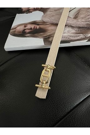 کمربند بژ زنانه چرم مصنوعی Fiori - کد 899582060