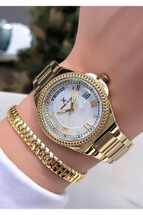 ساعت مچی طلائی زنانه 36-40 میلی متر Daniel Klein - کد 316604007