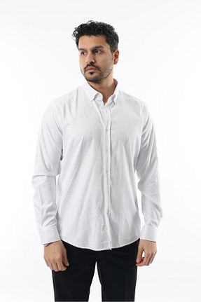 پیراهن سفید مردانه اسلیم فیت İDS COLLECTİON - کد 811699871