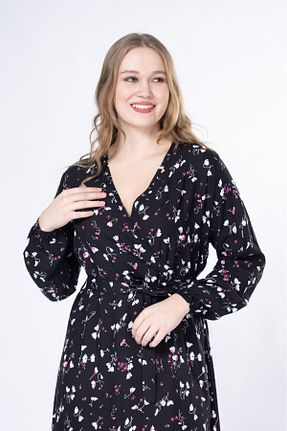 لباس سایز بزرگ مشکی زنانه بافتنی mervemoda - کد 900026393
