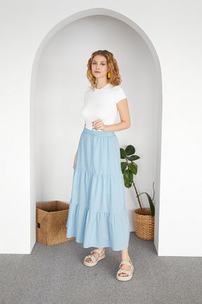 دامن آبی زنانه پارچه Fullamoda - کد 899590281