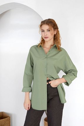 پیراهن خاکی زنانه رگولار Fullamoda - کد 899590351