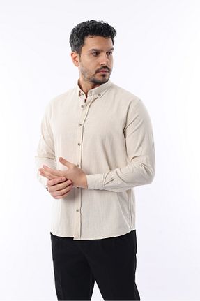 پیراهن بژ مردانه اسلیم فیت İDS COLLECTİON - کد 844260273