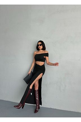 لباس مشکی زنانه بافتنی DESİGN - کد 899600883