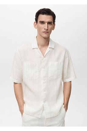 پیراهن سفید مردانه رگولار MANGO Man - کد 899611582