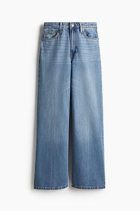 شلوار جین آبی زنانه پاچه گشاد H&M - کد 899625881