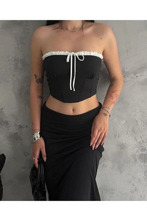 بلوز مشکی زنانه ساده LOOKMEG - کد 899634499