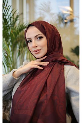 روسری زرشکی پنبه ای efdal şal eşarp - کد 885483963