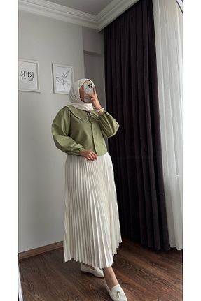 دامن سفید زنانه پلی استر RFK Butik - کد 898671367
