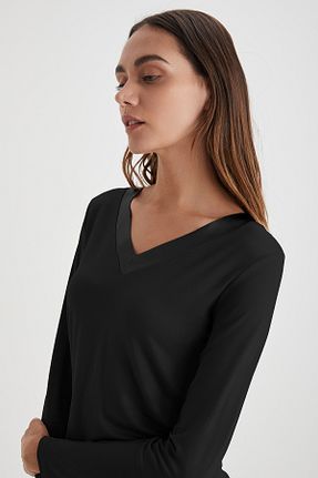 ست لباس راحتی مشکی زنانه ساده Penye Mood - کد 48980418