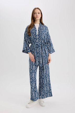 شلوار آبی زنانه بافتنی Defacto - کد 899666783