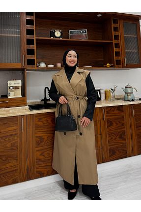 جلیقه حجاب قهوه ای رگولار TANISA - کد 899669808