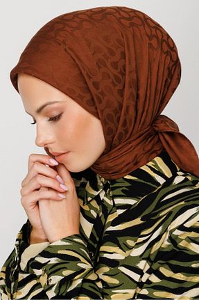 روسری قهوه ای پلی استر VALORSCARF - کد 899681893