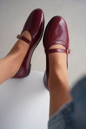 بابت زرشکی زنانه چرم مصنوعی selinshoes - کد 899683825