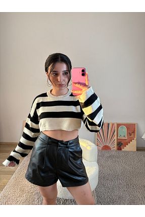 شلوارک و برمودا مشکی زنانه فاق بلند MahraWear - کد 899684879