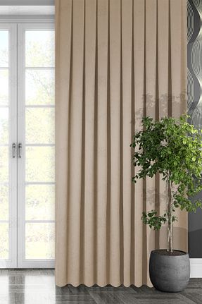 پرده زمینه بژ پلی استر MARİTSA - کد 209088488