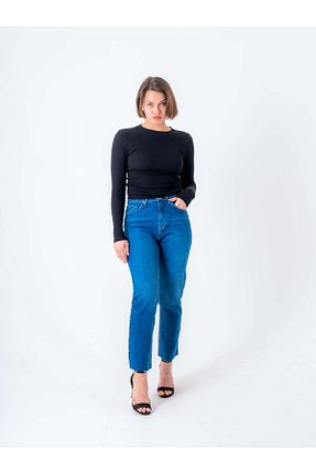 شلوار جین آبی زنانه پاچه کوتاه SHUR BOUTİQUE - کد 899752253