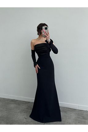 لباس مجلسی و فارغ التحصیلی مشکی زنانه ساتن Serica Moda - کد 899714355