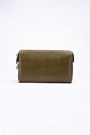 کیف پورتفوی و کلاچ خاکی مردانه چرم خالص Niki Leather - کد 899753809