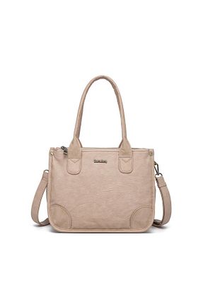 کیف دوشی بژ زنانه ساتن BARCELONA 21K - کد 899757997