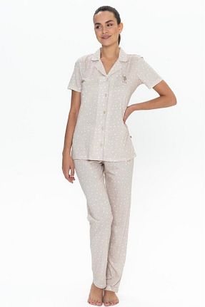 ست لباس راحتی بژ زنانه Puantiyeli U.S. Polo Assn. - کد 899759065