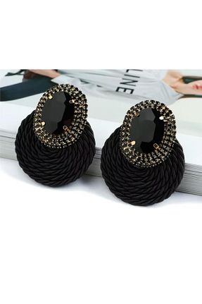 گوشواره جواهر مشکی زیرکن Pelin Aksesuar - کد 899773054
