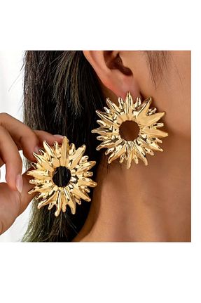 گوشواره جواهر زرد مروارید mos&more - کد 880923785