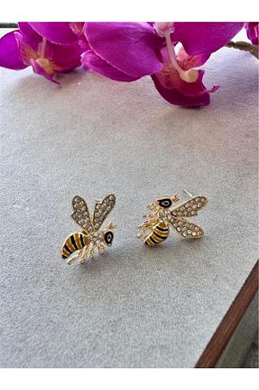 گوشواره جواهر طلائی زیرکن Pelin Aksesuar - کد 899769408