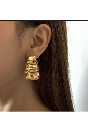 گوشواره جواهر طلائی حلقه Pelin Aksesuar - کد 899769358