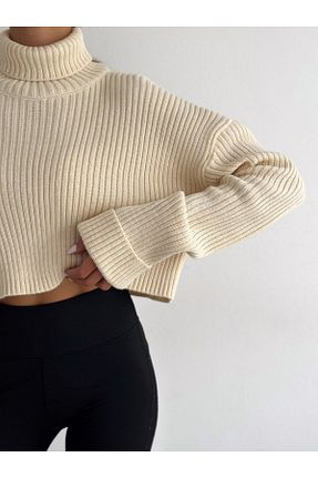 پلیور بژ زنانه بافت دار MODA - کد 899785790
