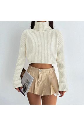 پلیور بژ زنانه بافت دار MODA - کد 899785790