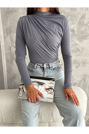 بلوز طوسی زنانه ساده LaMatilda Lingerie - کد 894359463