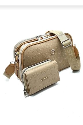 کیف دوشی بژ زنانه چرم مصنوعی Just Polo - کد 752490909