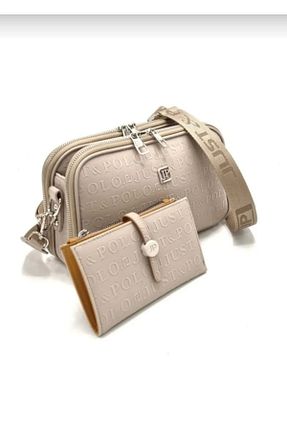 کیف دوشی بژ زنانه چرم مصنوعی Just Polo - کد 359218637