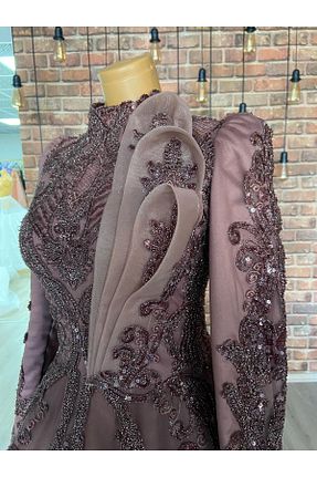 لباس حجاب قهوه ای زنانه رگولار RENGARENG - کد 900756746