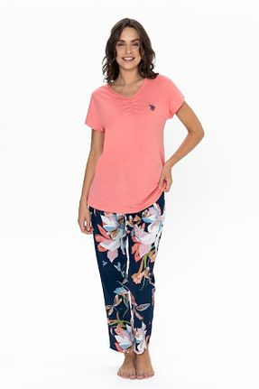 ست لباس راحتی صورتی زنانه گلدار U.S. Polo Assn. - کد 899817387