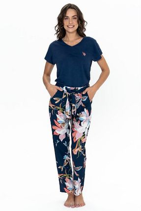ست لباس راحتی سرمه ای زنانه گلدار U.S. Polo Assn. - کد 899817339