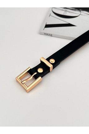 کمربند مشکی زنانه چرم مصنوعی Descoin - کد 899818681