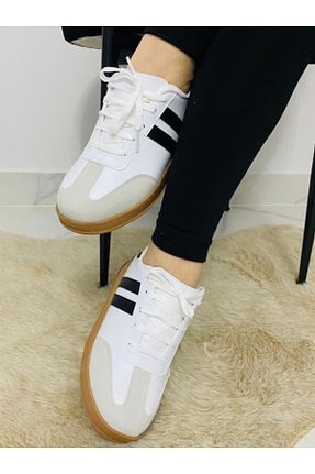 کفش اسنیکر سفید زنانه بند دار WOLMİNA SHOES - کد 899822679