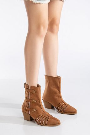 بوت / نیم بوت قهوه ای زنانه چرم مصنوعی MS SUGAR SHOES - کد 899833687