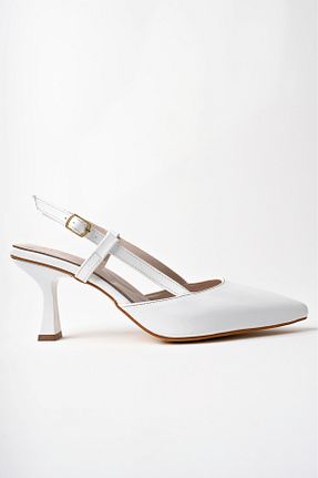 کفش پاشنه بلند کلاسیک سفید زنانه چرم لاکی moun shoes - کد 896400777